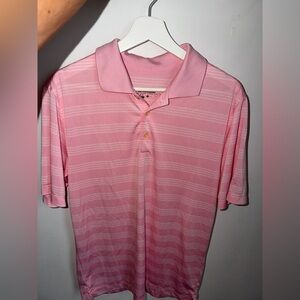 Nike Pink Striped Polo Shirt